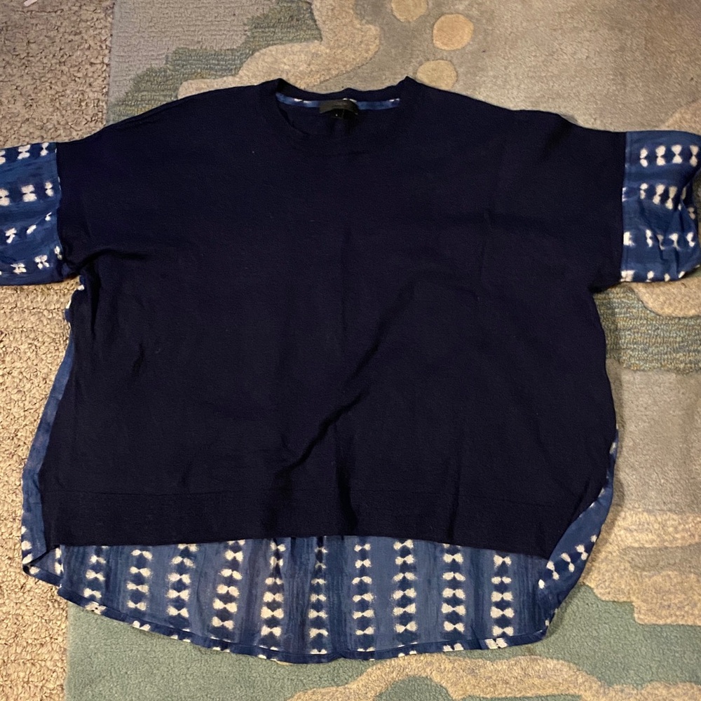 J. Crew Dark Blue Knit Top sz L